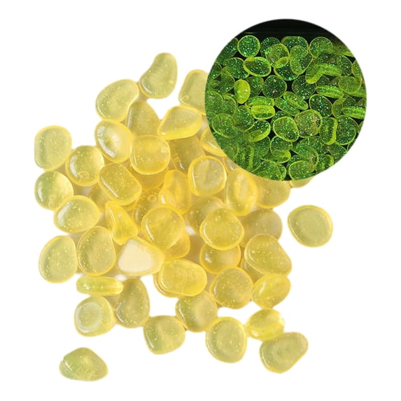Nkmbld 100Pcs Glow in The Dark Rocks Outdoor, Resin Decorative Pebbles Aquarium Rocks for Landscaping Walkway Pathway Backyard Fish Tank Plant