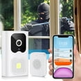 thumbnail image 1 of Nkmbld 1080p Wireless Video Doorbell Camera, Intelligent Visual Doorbell Night Light HD Wireless Wifi Mobile APP Voice Intercom Mobile Detection Monitoring Doorbell, White, 1 of 9