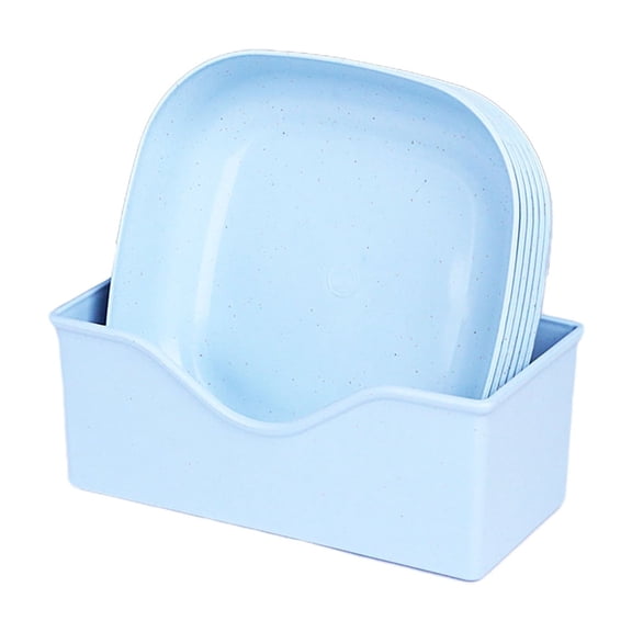 Nkmbld 10Pcs Reusable Lightweight Dessert Plates Durable Household Dining Table Spit Bones Plates Suitable for Fruits, Nut Snack, Pasta, Cake, Dessert, Blue
