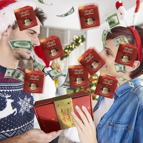 Nkmbld 10Pcs Surprise Gift Box Explosion for Money, Merry Christmas Surprise Gift Box Creating Surprising Gift Red Envelope Bouncing Romantic Gift Box