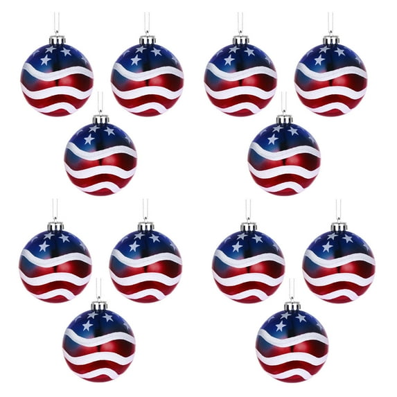 Nkmbld 12PC Patriotic Hanging Ball Ornaments Independence Day Decorations Hanging Pendants for USA 250th Anniversary 4th of July Party Window Wall Decoration