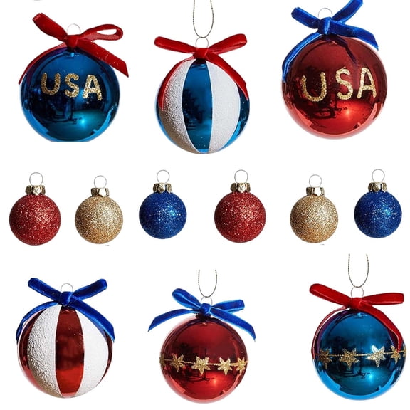 Nkmbld 12PC Patriotic Hanging Ball Ornaments Independence Day Decorations Red White Blue Hanging Pendants for 4th of July Party Window Wall Decoration
