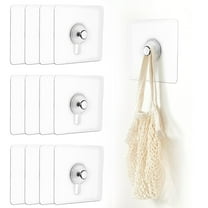 Nkmbld 12PC Sticky Hooks for Hanging Heavy Duty, Waterproof and Rustproof Transparent Self Adhesive Hooks for Bathroom Kitchen Outdoor and Home Improvement