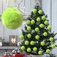 thumbnail image 1 of Nkmbld 12Pcs Christmas Ball Ornaments Set Lime Green Furry Christmas Ornaments for Tree Green Christmas Hanging Decorations, Green, 1 of 8