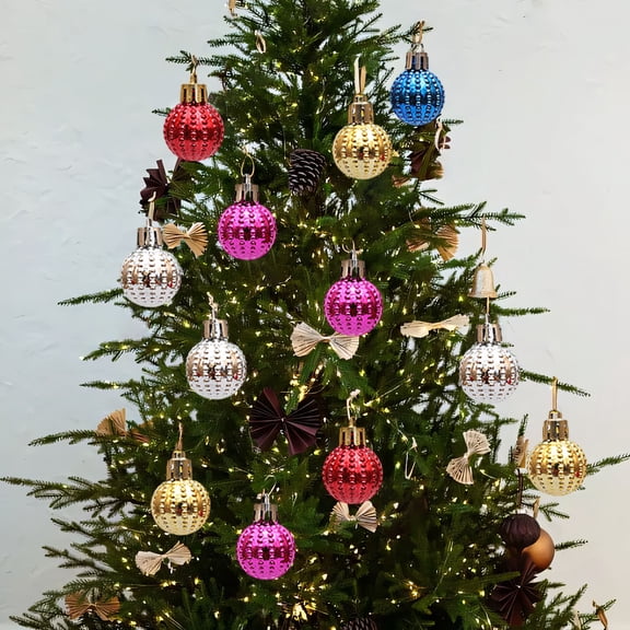 Nkmbld 12Pcs Shatterproof Christmas Ornaments Alien Colored Christmas Tree Pendant for Garden, Backyard, Holiday, Wedding, Party Decorations