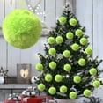 thumbnail image 1 of Nkmbld 16Pcs Christmas Balls Ornaments Lime Green Furry Christmas Ornaments for Green Christmas Tree Hanging Decorations, Green, 1 of 8
