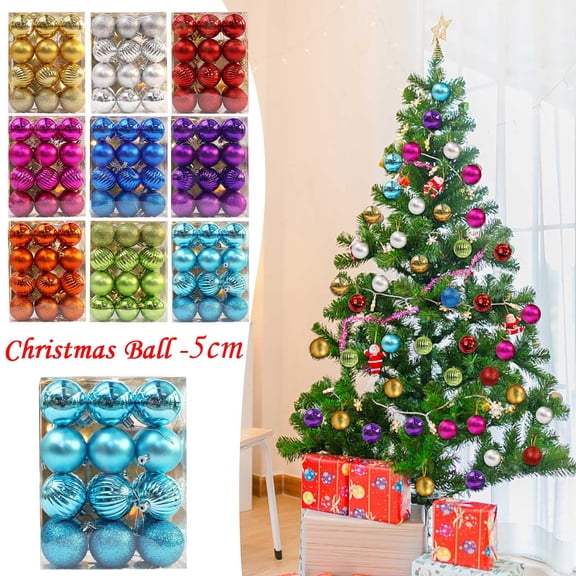 Nkmbld 24Pcs Christmas Balls Ornaments Christmas Ball Set Christmas Tree Window Display Shopping Mall Decoration Pendant, Bronze
