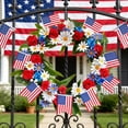 thumbnail image 1 of Nkmbld 250th Anniversary Patriotic Wreath, Independence Day Wreath Front Door Artificial Flower Wreath Hanging Decorations for Indoor Outdoor Decor, 1 of 8