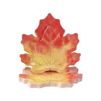 Nkmbld 25Pcs Exquisite Maple Leaf Cake Plates Picnic Plates Waterproofes and Oil Proof Friendly Paper Plates Thickened Tableware for Fruits, Snack, Pasta, Cake, Dessert, Orange