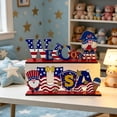 thumbnail image 1 of Nkmbld 2Pcs 4th of July Wooden Table Decor Patriotic Wood Sign Tabletop Centerpiece for Independence Day Office Desk Kitchen Tiered Tray Decor Shelves, 1 of 8