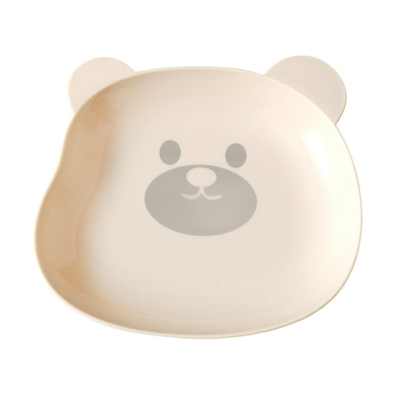 Nkmbld 2Pcs Reusable Lightweight Teddy Bear Dessert Plate Durable Household Dining Table Spit Bones Plates Suitable for Fruits, Snack, Pasta, Cake, Dessert, White