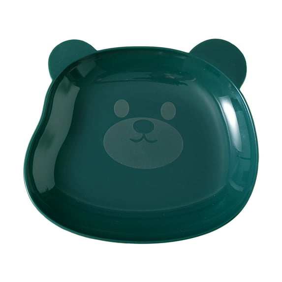 Nkmbld 2Pcs Reusable Lightweight Teddy Bear Dessert Plate Durable Household Dining Table Spit Bones Plates Suitable for Restaurant Kitchen and Camping, Green