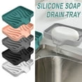 thumbnail image 1 of Nkmbld 2Pcs Soap Dish Holder, Soft Gel Soap Container for Sink Countertop, Soap Storage Tray Suitable for Kitchen, Bathroom, Laundry, Gray, 1 of 1