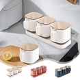 thumbnail image 1 of Nkmbld 3Pcs Seasoning Storage Containers with Spoon Standing Lid Kitchen Seasoning Bottle Jar Household Condiment Jar for Kitchen Salt Pepper Sugar, White, 1 of 7