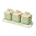 thumbnail image 1 of Nkmbld 3Pcs Spice Storage Containers with Lid Comes with Seasoning Spoon Seasoning Container Suitable for Sugar,Salts,Spice,Pepper Powder, Green, 1 of 8