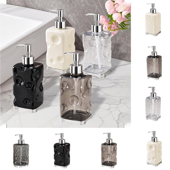 Nkmbld 420ml Refillable Shampoo Container Hands Sanitizer Dispenser Bottle Soap Dispenser Bathroom for Hand Soap, Dish Soap, Lotion, Body Wash, Black