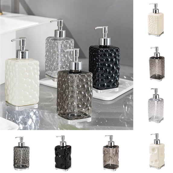 Nkmbld 450ml Refillable Lotion Liquid Soap Pump Bottles Soap Lotion Dispenser Set for Bathroom Decor, Kitchen, College Dorm, Gray