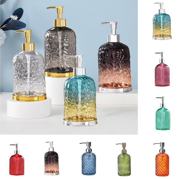 Nkmbld 450ml Soap Dispenser for Shower Refillable Plastic Empty Lotion Soap Dispenser Liquid Container for Kitchen Bathroom Countertop, Multicolor