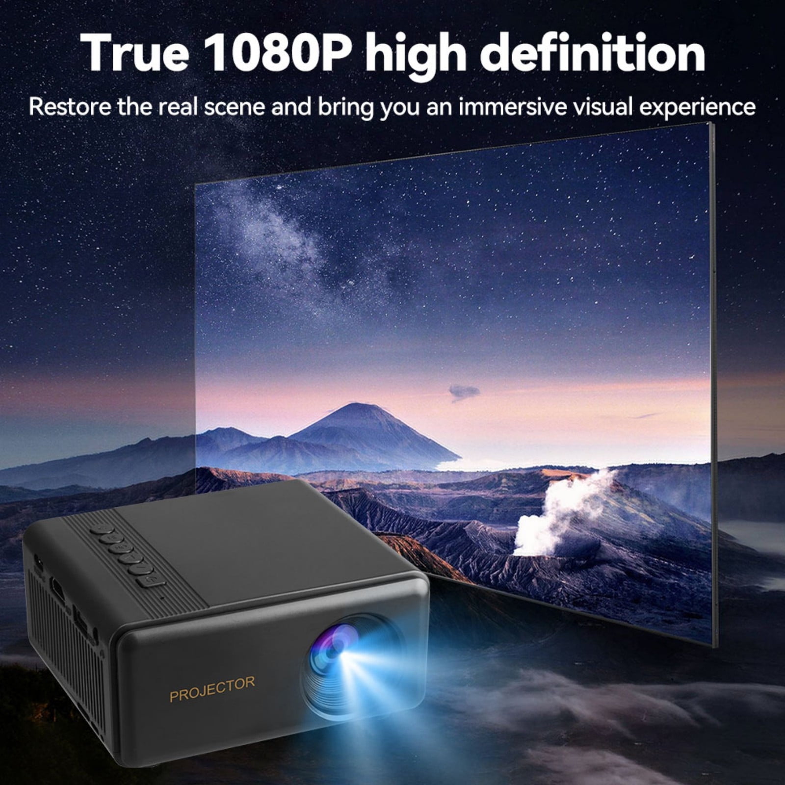 Nkmbld 4K Projector with WiFi and Bluetooth, Portable High
