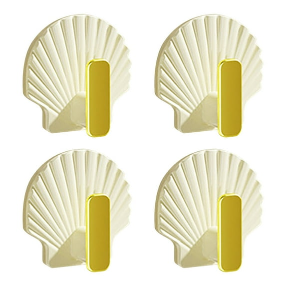 Nkmbld 4PC Adhesive Wall Hooks for Hanging, Wall-Mounted Bag Hook Door Back Storage Hanger Strong Seamless Hook for Bathroom Kitchen Keys Door, White