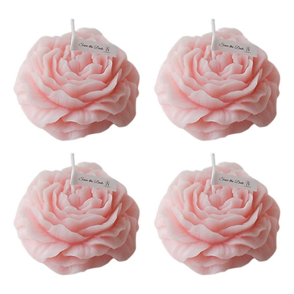 Nkmbld 4PC Candles for Home Scented, Low Temperature Candles Pink Rose Flower Shaped Scented Candles for Dinner Birthday Party Wedding Table Centerpieces