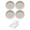 thumbnail image 1 of Nkmbld 4PCS Reusable Lightweight Plates Dishwasher and Microwave Safe, Plastic Serving Trays for Party, Unbreakable Dinner Plates for Kitchen Or Camping, Beige, 1 of 8