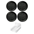thumbnail image 1 of Nkmbld 4PCS Reusable Lightweight Plates Dishwasher and Microwave Safe, Plastic Serving Trays for Party, Unbreakable Dinner Plates for Kitchen Or Camping, Black, 1 of 8