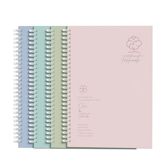 Nkmbld 4Pcs A5 Spiral Notebooks with 60 Pages Thickened Coil Notebook, 100 GSM College Ruled Notebooks for Work, Note Taking