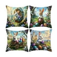 thumbnail image 1 of Nkmbld 4Pcs Easter Decorative Pillow Covers, Cute Rabbit Decorative Pillowcases Soft Velvet Cushion Covers for Couch Sofa Patio Garden Spring Decor, 1 of 8