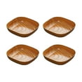 thumbnail image 1 of Nkmbld 4Pcs Modern Shape Dinnerware Dishes Set for Kitchen, Wood Grain Cardboard Flat Wood Plank Brown Dessert Plate for Family Dinners Tableware Decorations Sets, Multicolor, 1 of 8