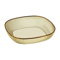 Nkmbld 4Pcs Transparent Lightweight Appetizer Plates Durable Household Dining Table Spit Bones Plates Suitable for Restaurant Kitchen and Camping, Gold