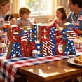 thumbnail image 1 of Nkmbld 4th of July Wooden Table Decorations Rustic Patriotic Wood Tabletop Sign Centerpiece Decorations for Office Desk Home Kitchen Tiered Tray Decor, 1 of 8