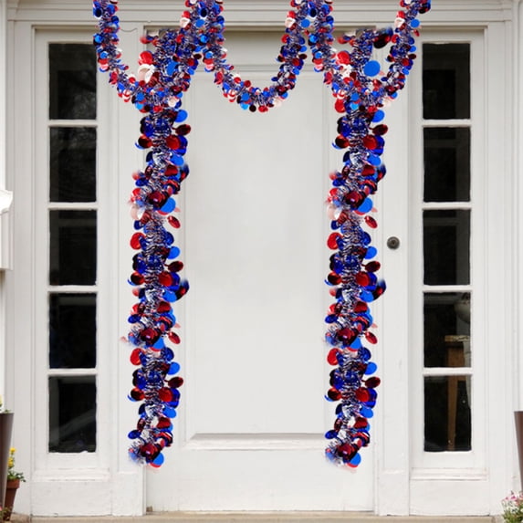 Nkmbld 4th of July Patriotic Decorations Set Glitter Star Streamers Pennant Bunting Banner Red White Blue Garland for Independence Day Party Supplies