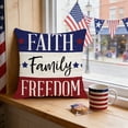 thumbnail image 1 of Nkmbld 4th of July Throw Pillow Cover, 18 x 18 Inch Red White Blue Independence Day Patriotic Throw Pillow Case for Sofa Couch Bed Home Outdoor, 1 of 8