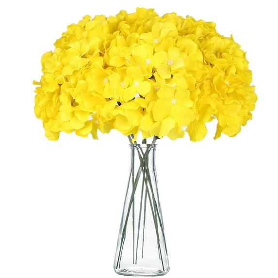 Nkmbld 5Pcs Artificial Flowers in Vase Arrangement Simulation Embroidered Bouquet for Wedding Table Centerpieces Outdoor Garden Yard Pouch Patio Indoor Home Decoration, Yellow