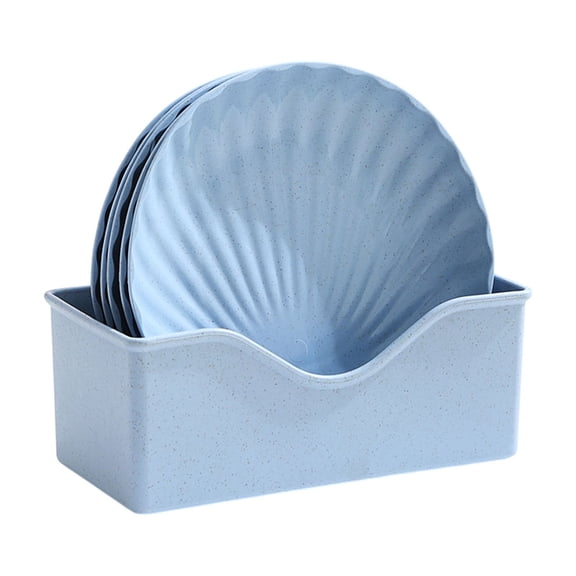 Nkmbld 5Pcs Creatives Shells Dessert Plates Desktop Spit Bones Garbage Crumbss Tray Plates Home Loading Snacks Nut Plates Tableware Set for Fruits, Snack, Pasta, Cake, Dessert, Blue