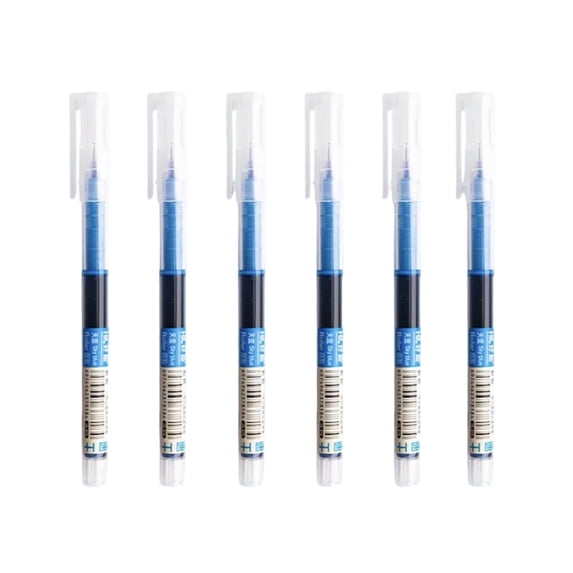 Nkmbld 6 Pack Retractable Pens, 0.5mm Fine Point Smooth Writing Pens for Journaling Note Taking, Ultra Long Lasting and Consistent Ink Flow