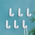 thumbnail image 1 of Nkmbld 6PC Heavy Duty Adhesive Hooks, Household Plastic Hooks No Punch Non Marking Hanging Buckle Strong Load Bearing Sticky Wall Hooks, White, 1 of 8