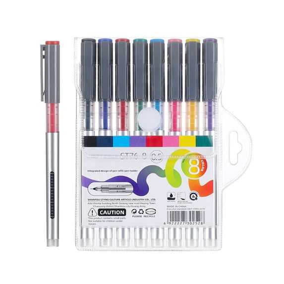 Nkmbld 8 Pack Colored Gel Pen, 0.5mm Fine Point Smooth Writing Pens for Journaling and Note Taking, Quick Dry Colored Ink Ballpoint Pens for Women Men