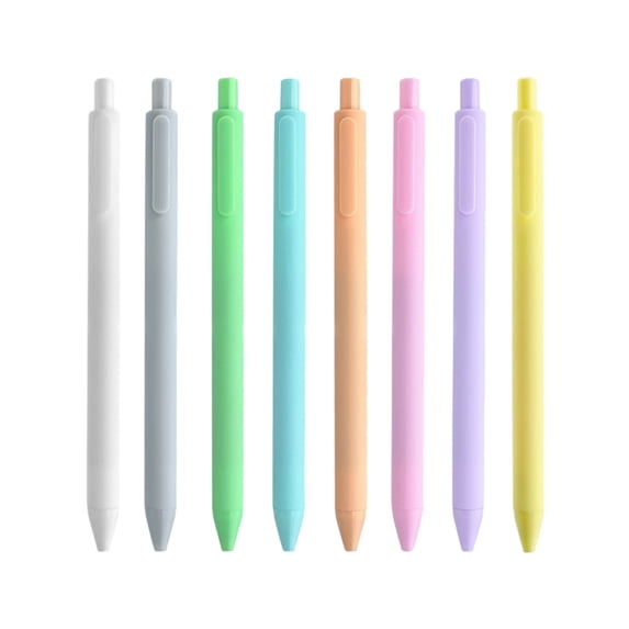 Nkmbld 8 Pack Retractable Gel Pens, 0.5mm Fine Point Smooth Writing Pens for Journaling Note Taking, Ultra Long Lasting and Consistent Ink Flow