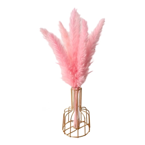 Nkmbld 8Pcs Faux Pampas Grass Decor, Natural Fluffy Dried Pampas Grass Stems for Vase Filler, Table Centerpieces, Wedding, Party and Home Decor