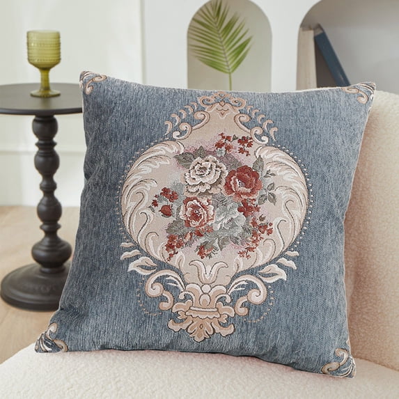 Nkmbld Accent Pillow Cases European Emboss Flower Pillows Cozy Soft Decorative Couch Cushion Case for Chair Sofa Bedroom Living Room Home Decor
