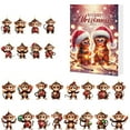 thumbnail image 1 of Nkmbld Advent Calendars Christmas Countdown Calendar Cute Monkey Acrylic Decoration, Each Compartment Has a Different Christmas Surprise Toy, 1 of 8