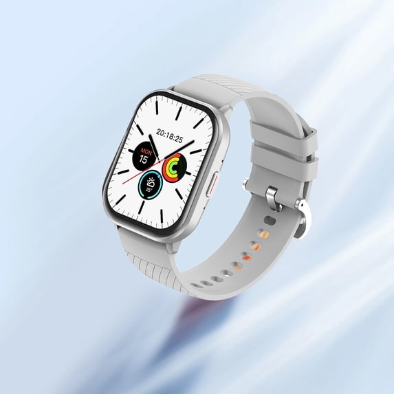 Nkmbld Android Smart Sports Watch Bracelet Advanced Bluetooth Calling and Extra Long Battery Life Customised Dials with Multiple Patterns, Silver