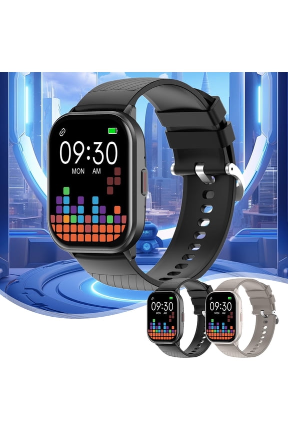 Android Smart Sports Watch HD Smart Bracelet Advanced Bluetooth Calling and Extra Long Battery Life Customised Dials with Multiple Patterns, Black
