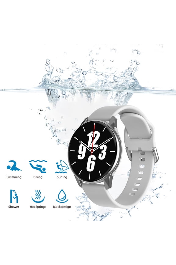 Android Smart Watch Bluetooth Call Sports Smart Watch with Customized HD Touchcontrol Dial Intelligent Voice Control Assistant Information, Silver