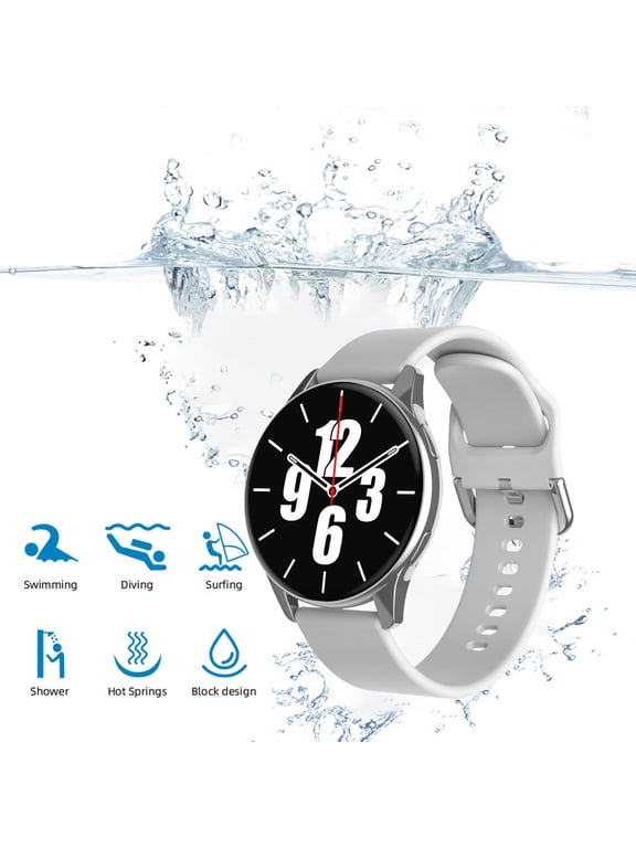 Android Smart Watch Bluetooth Call Sports Smart Watch with Customized HD Touchcontrol Dial Intelligent Voice Control Assistant Information, Silver