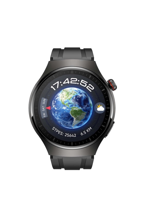 Android Smart Watch MT200 Smartwatch Bluetooth Call 1.43-inch Screen with Encoder, Large Screen and Exceptional Extended Battery Life, Black