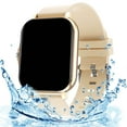 thumbnail image 1 of Nkmbld Android Smart Watch Stainless Steel Strap with Bluetooth for Making Phone Calls Smart Watch, Gold, 1 of 6
