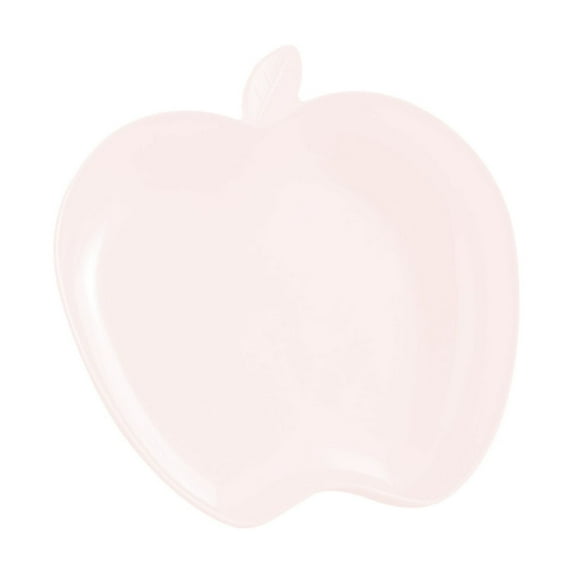 Nkmbld Apples Shape Dessert Plates Unbreakable Dinner Plates Dishwasher Microwave Safe Reusable Lightweight Tray for Kitchen Or Camping, White